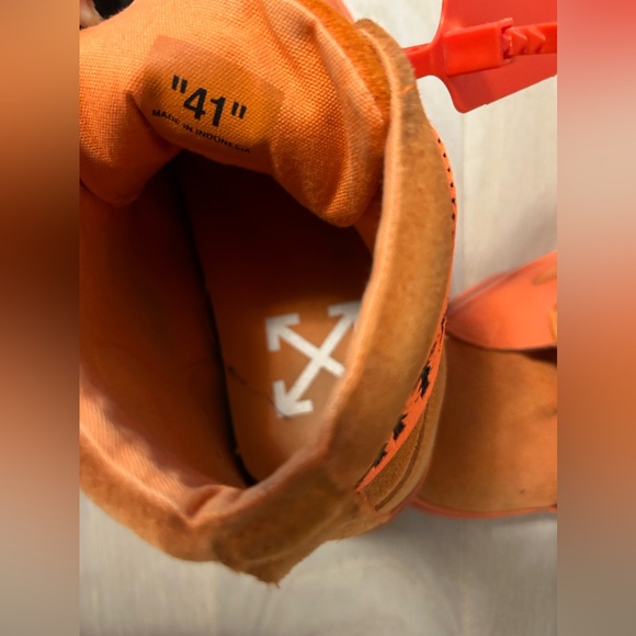 AUTHENTIC- OFF WHITE Men’s high top suede shoes size 41 - Picture 13 of 14